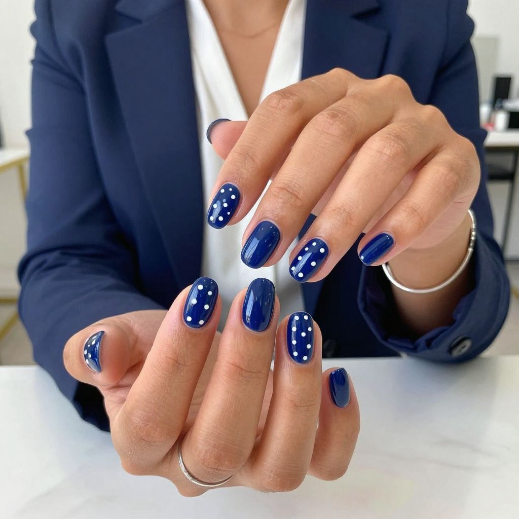 Navy Blue with Polka Dot Charm