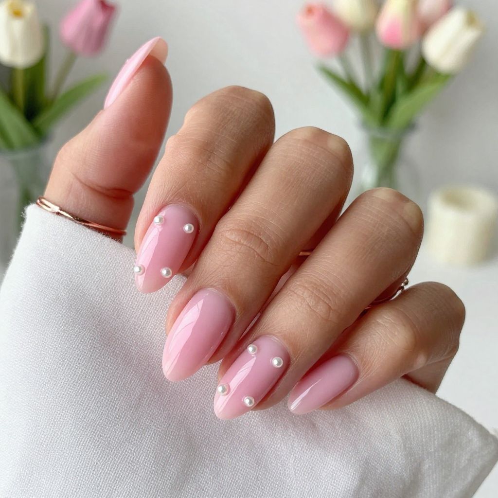 Dainty Pink with Pearl Accents