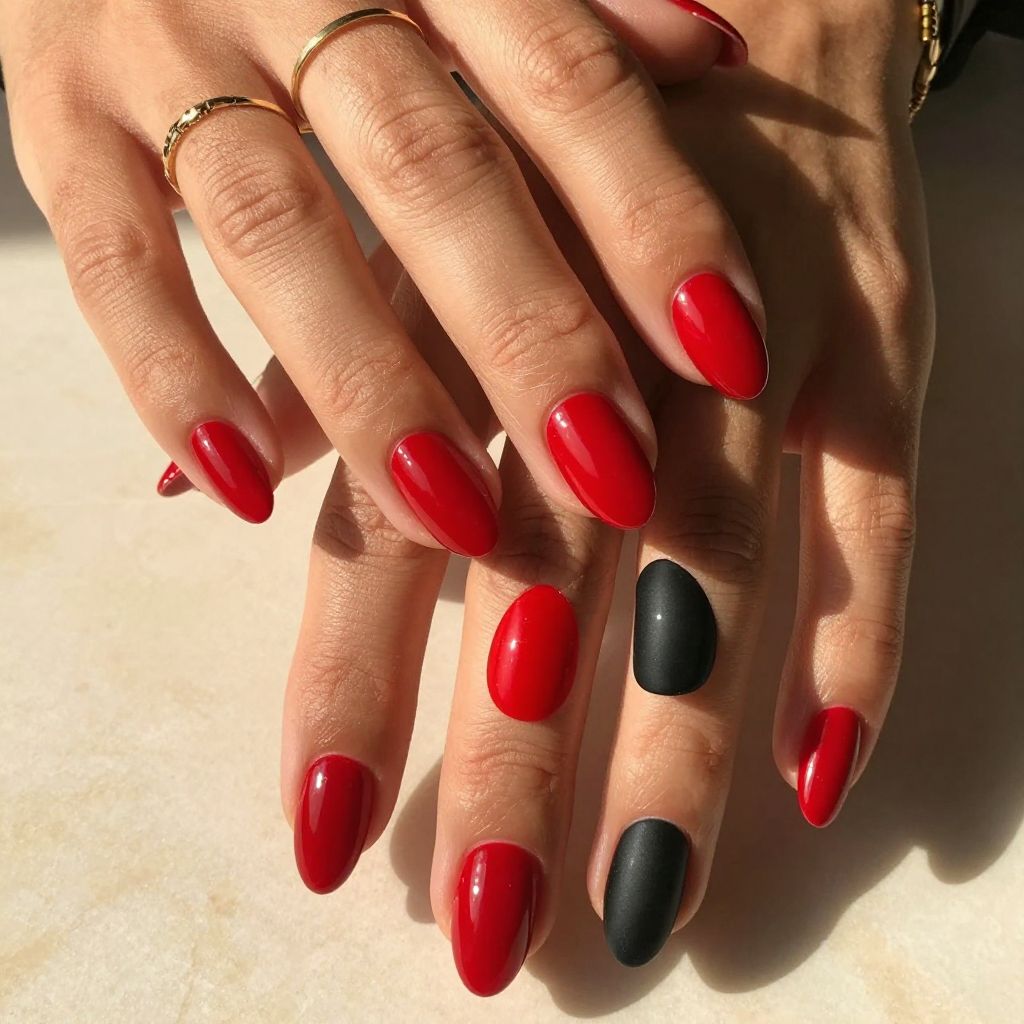 Classic Red with Matte Black Accent