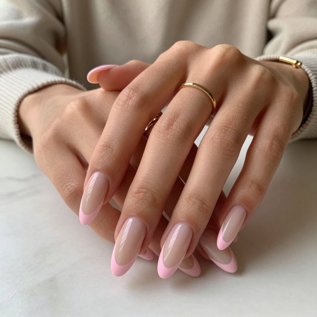 French Tip Baby Pink Twist