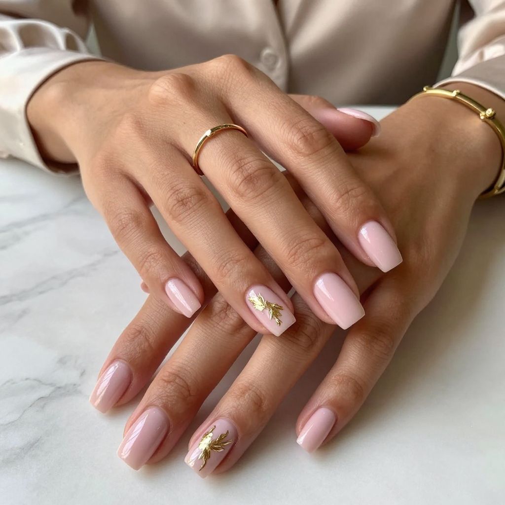 Baby Pink with Gold Foil Accents