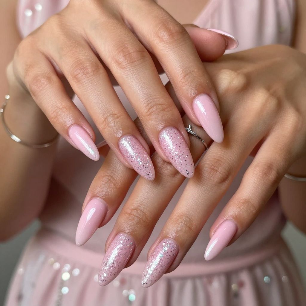 Baby Pink and Sparkle Curtain