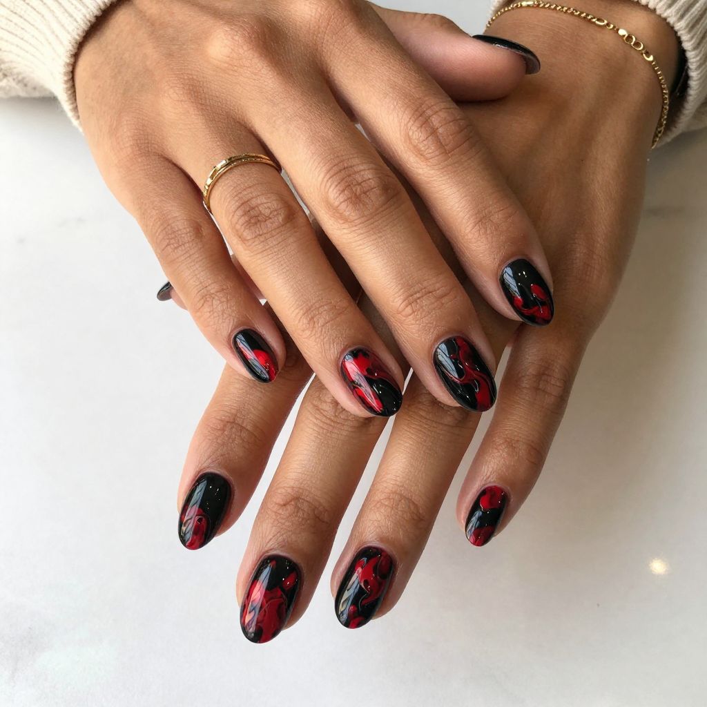 Red and Black Marble Mix