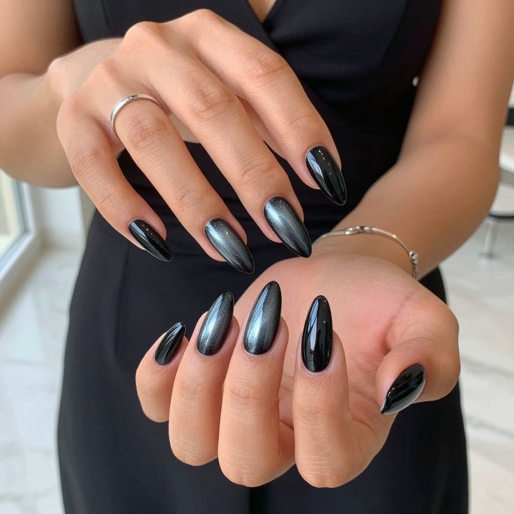 Sleek Stiletto Black Cat Eye