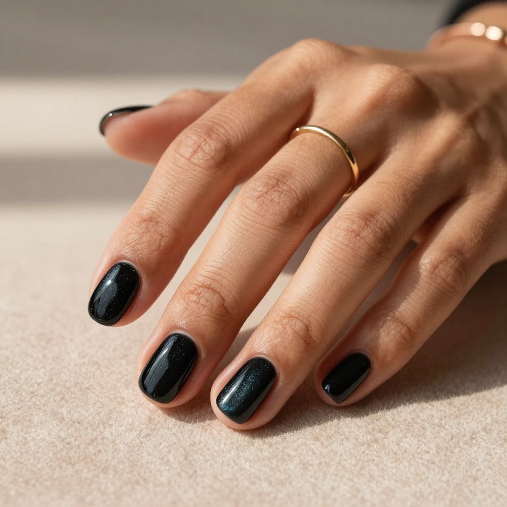 Short Rounded Noir Cat Eye