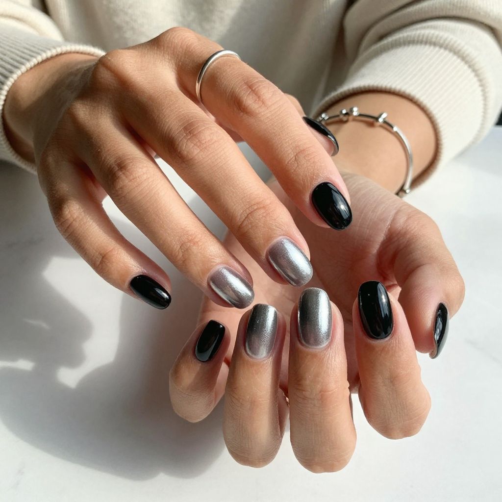 Subtle Silver Ombre Accents