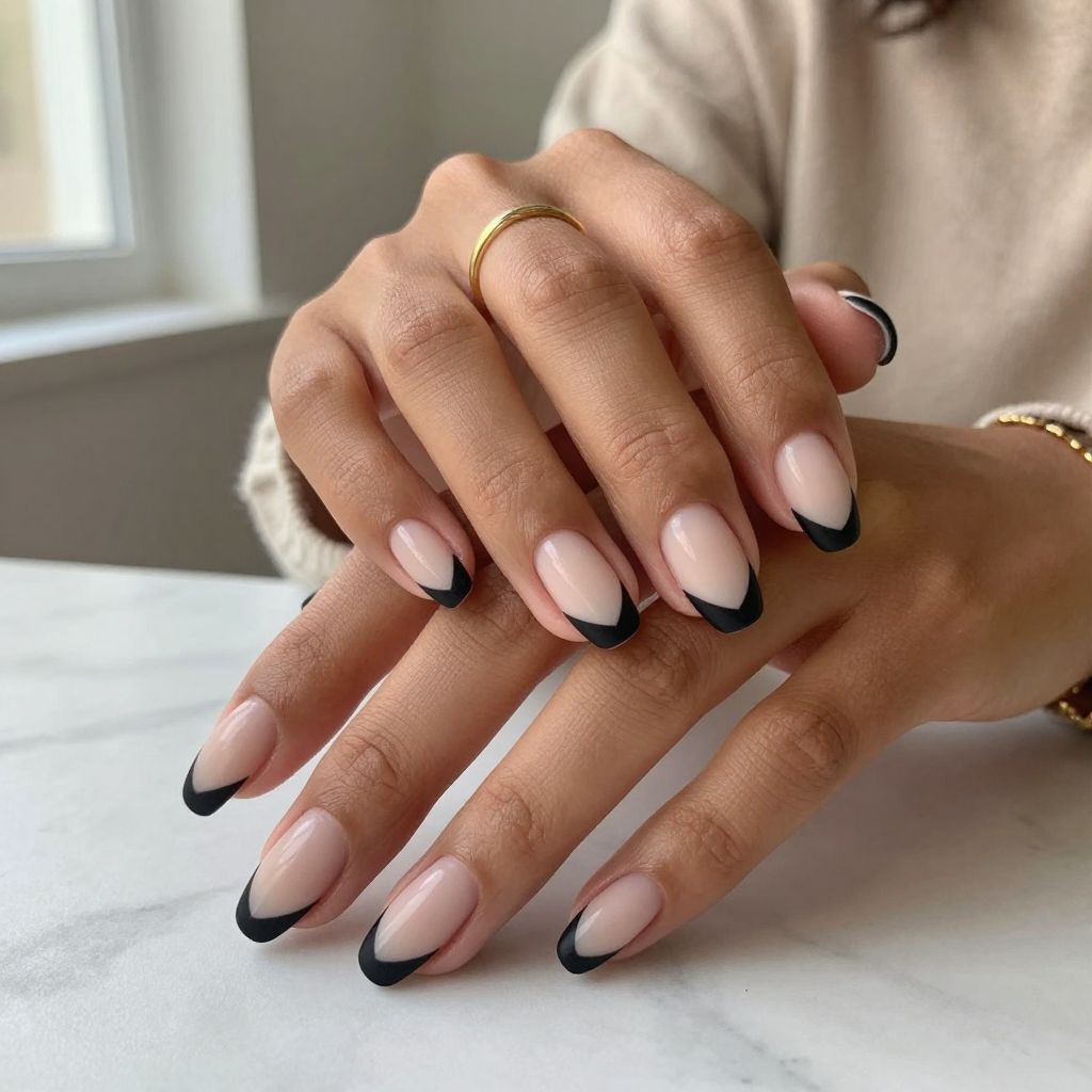 Delicate Black V-Shaped Tips