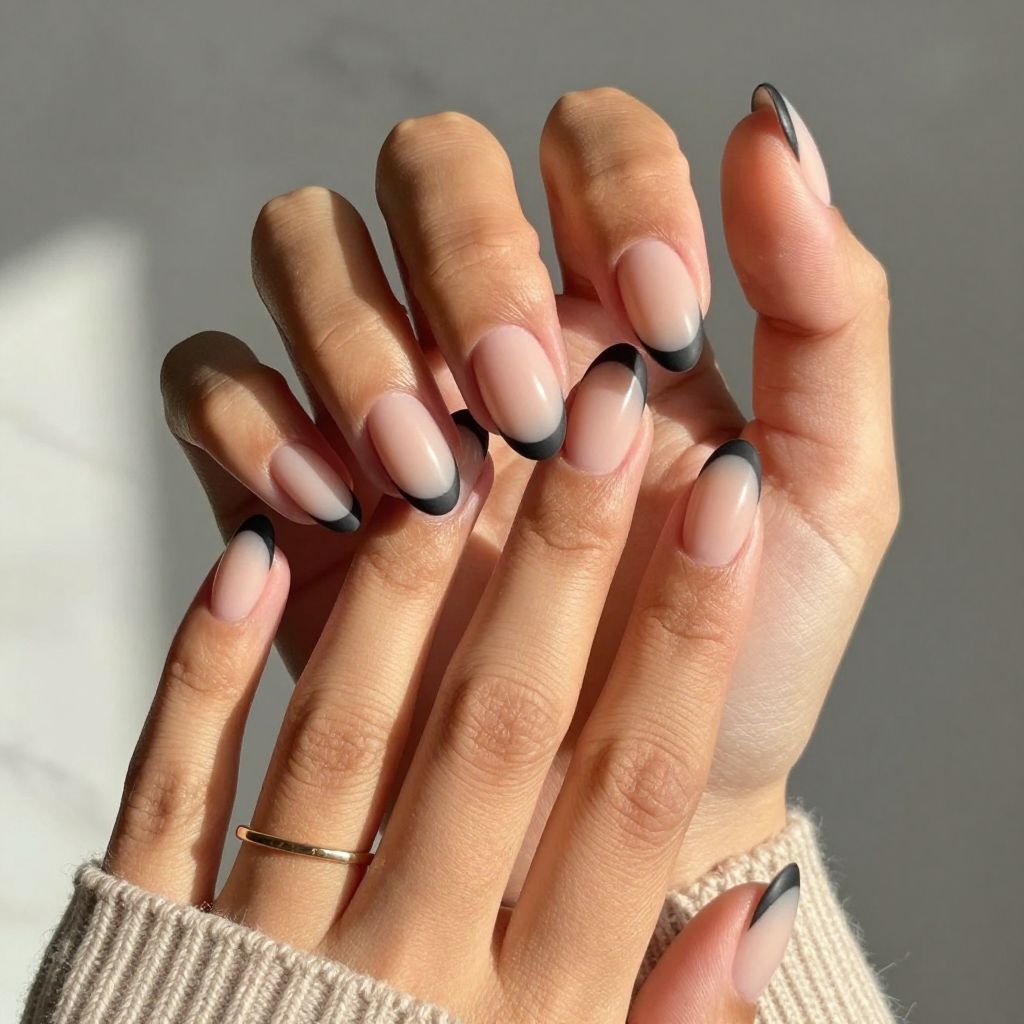 Black Tips with Subtle Sheer Ombre