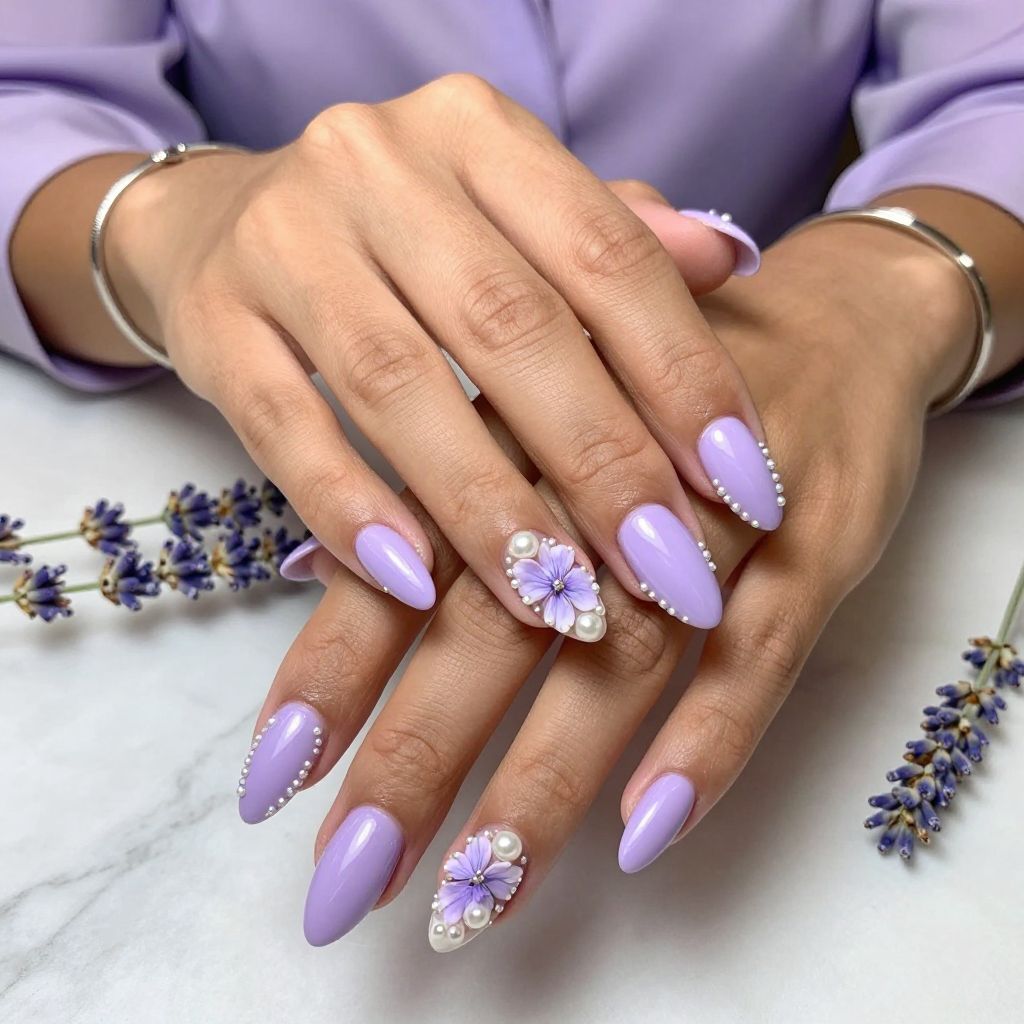 Pearl-Embellished Sweet Pea