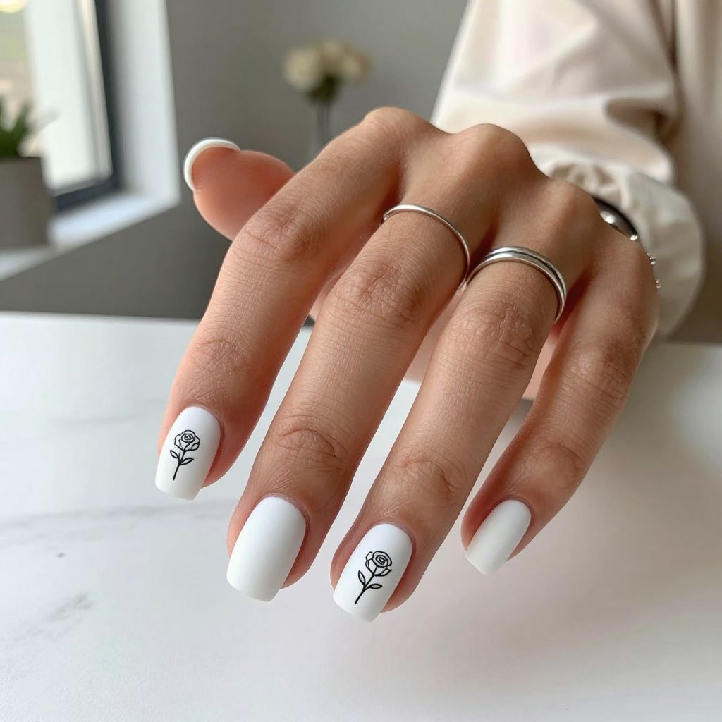Chic White Rose Minimalism