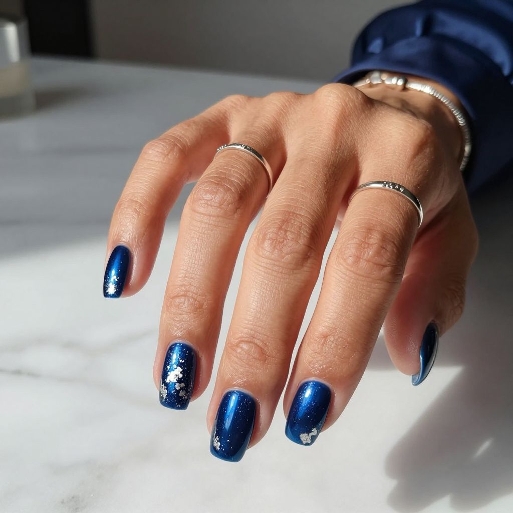 Navy Chrome Twist with Silver Foil