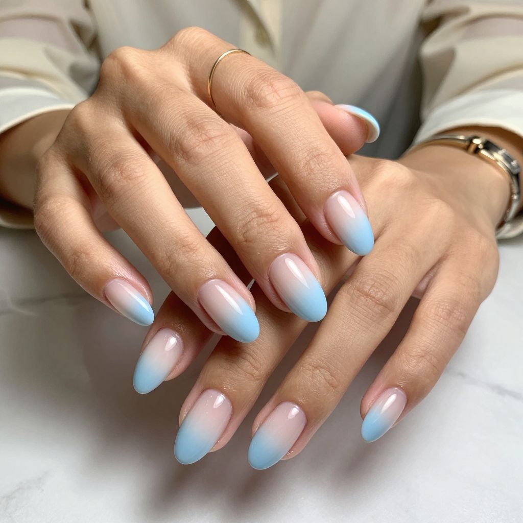 Soft Baby Blue French Fade