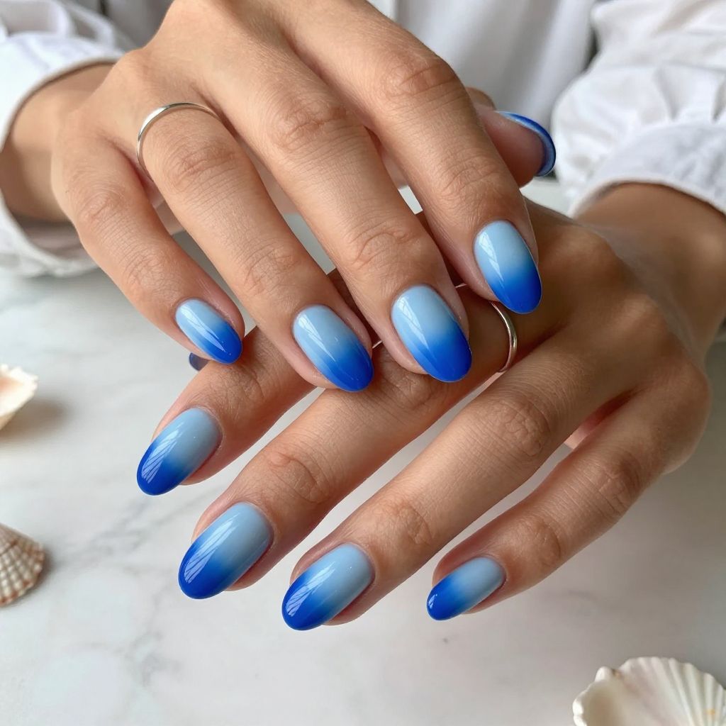 Ocean Breeze Ombre Nails