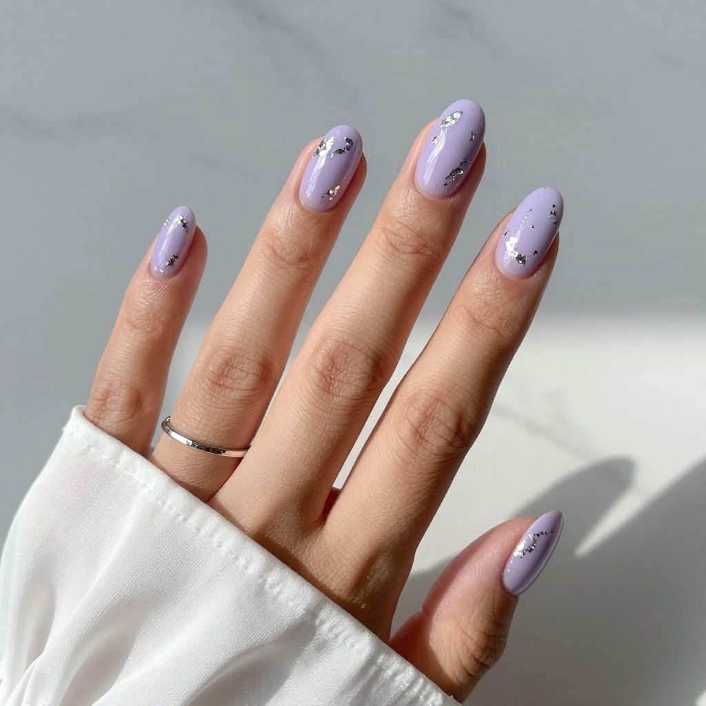 Soft Lavender with Silver Foil