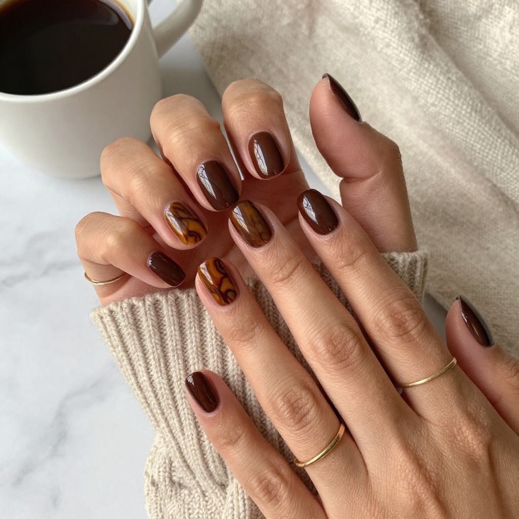 Chocolate Marble Chrome Accent