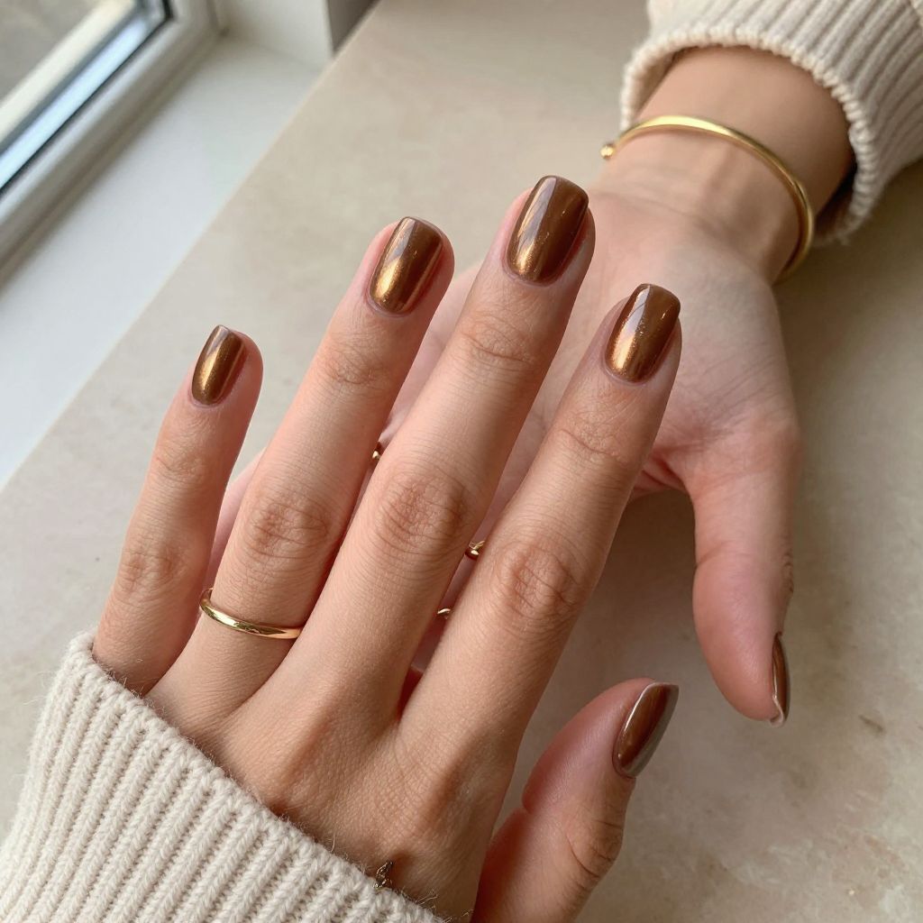 Rustic Bronze Chrome Nails