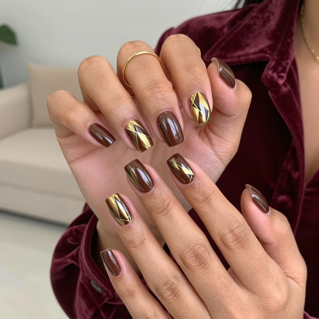 Gold Brown Chrome Geometry