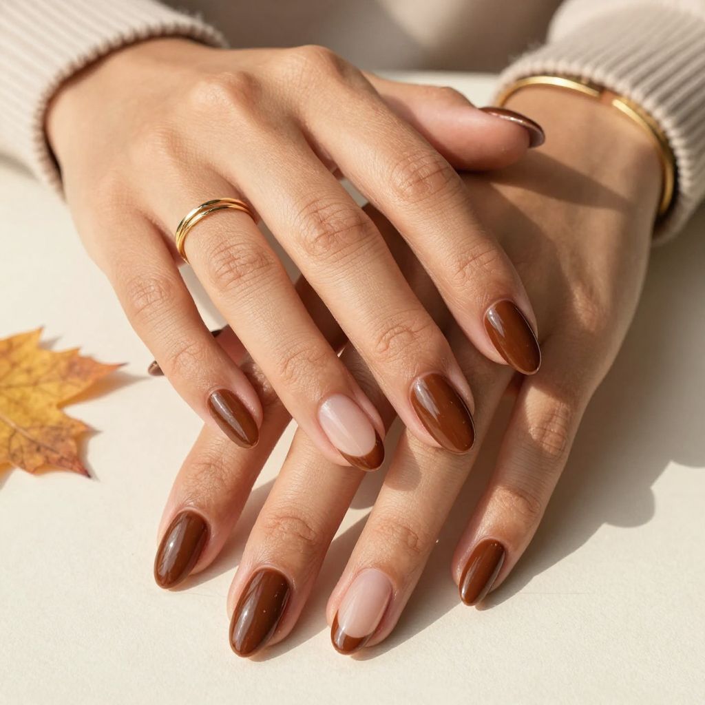 Glossy Walnut Tips with Negative Space