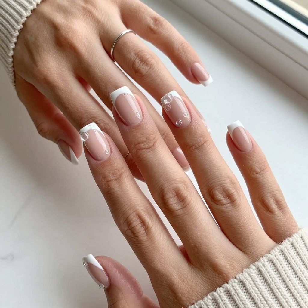 Transparent Bubble French Tips