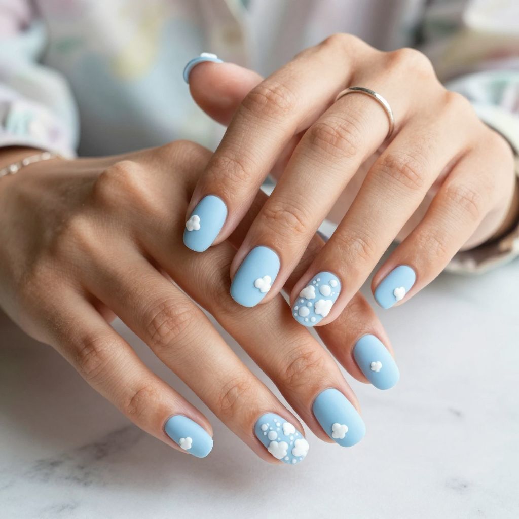 Baby Blue Bubble Clouds