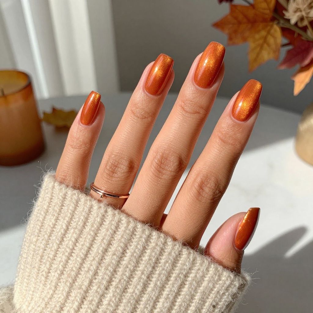 Burnt Orange Holographic Shine
