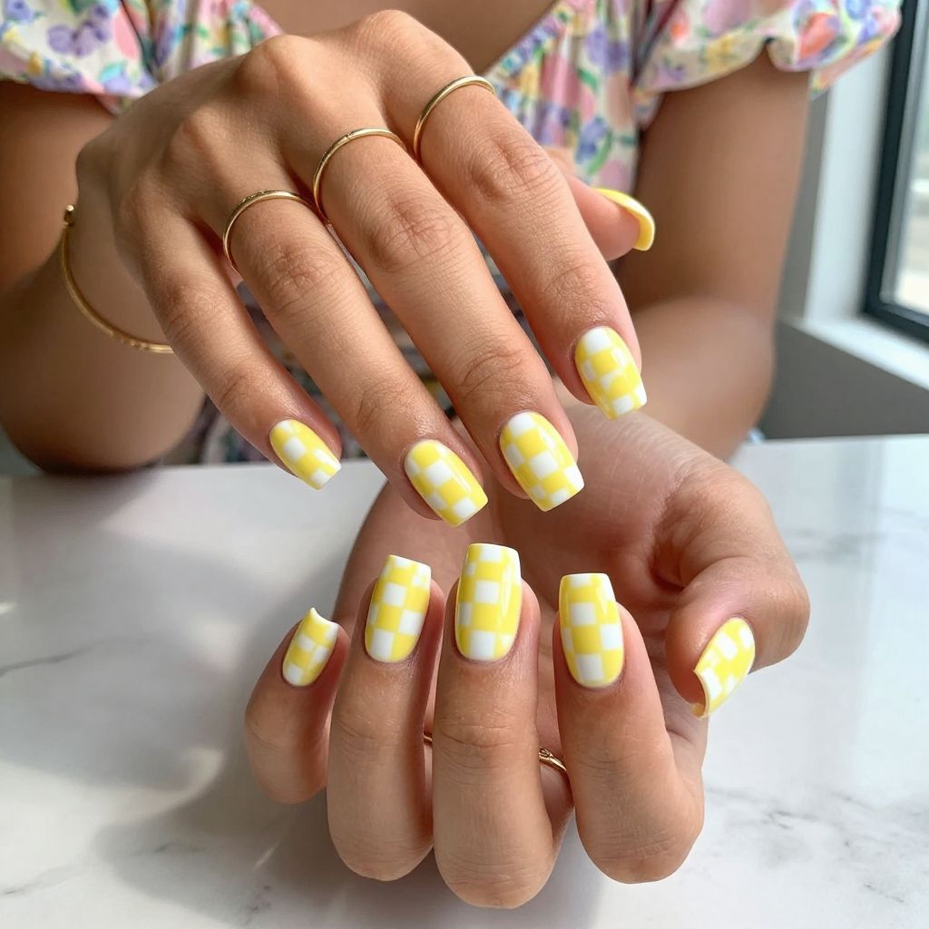 Butter Yellow Checkerboard Cutie