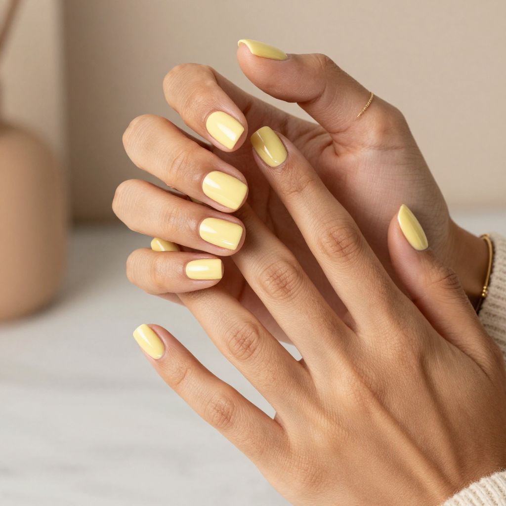 Butter Yellow Matte with Minimalist Lines