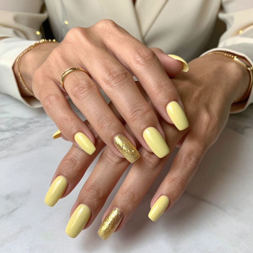 Butter Yellow Glitter Fade