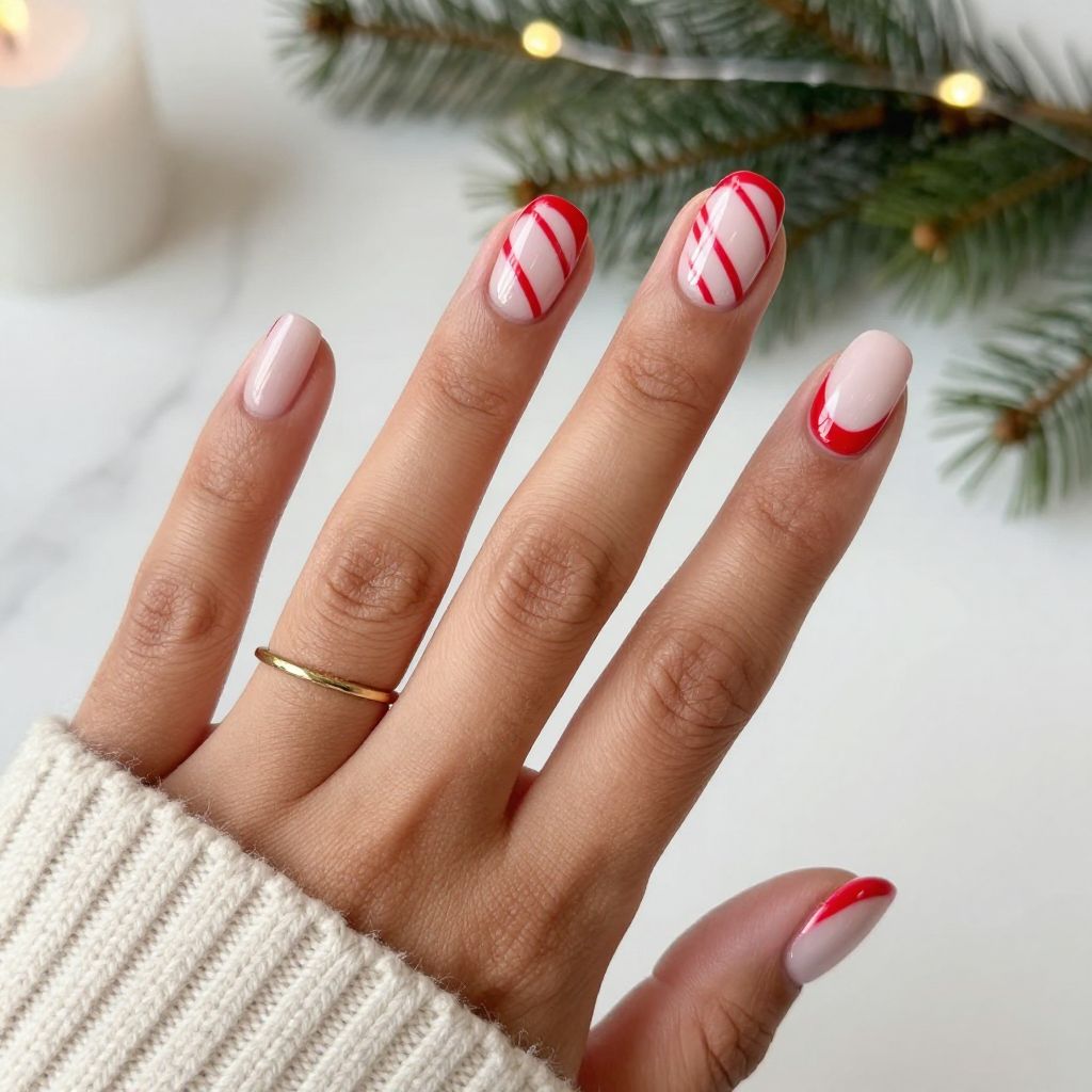 Candy Cane Half-Moon Design