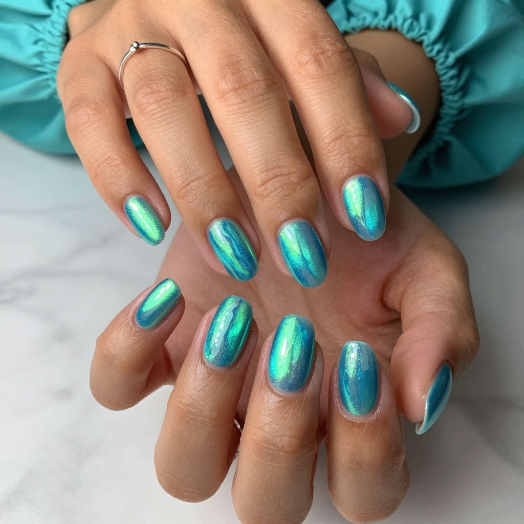 Iridescent Blue-Green Glow