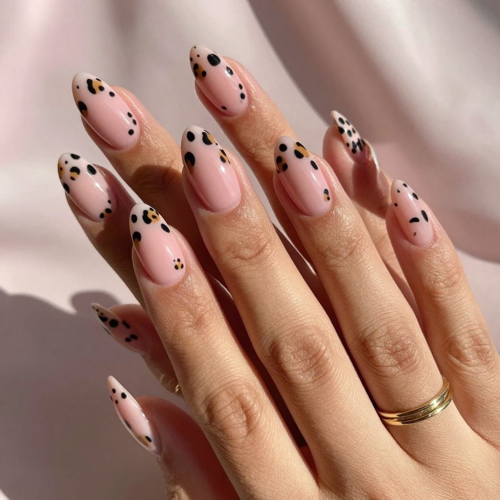 Pink Base with Black and Honey Spots