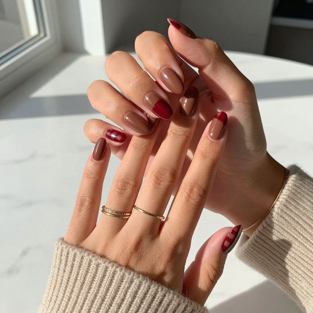 Cherry Mocha Checkerboard Accent