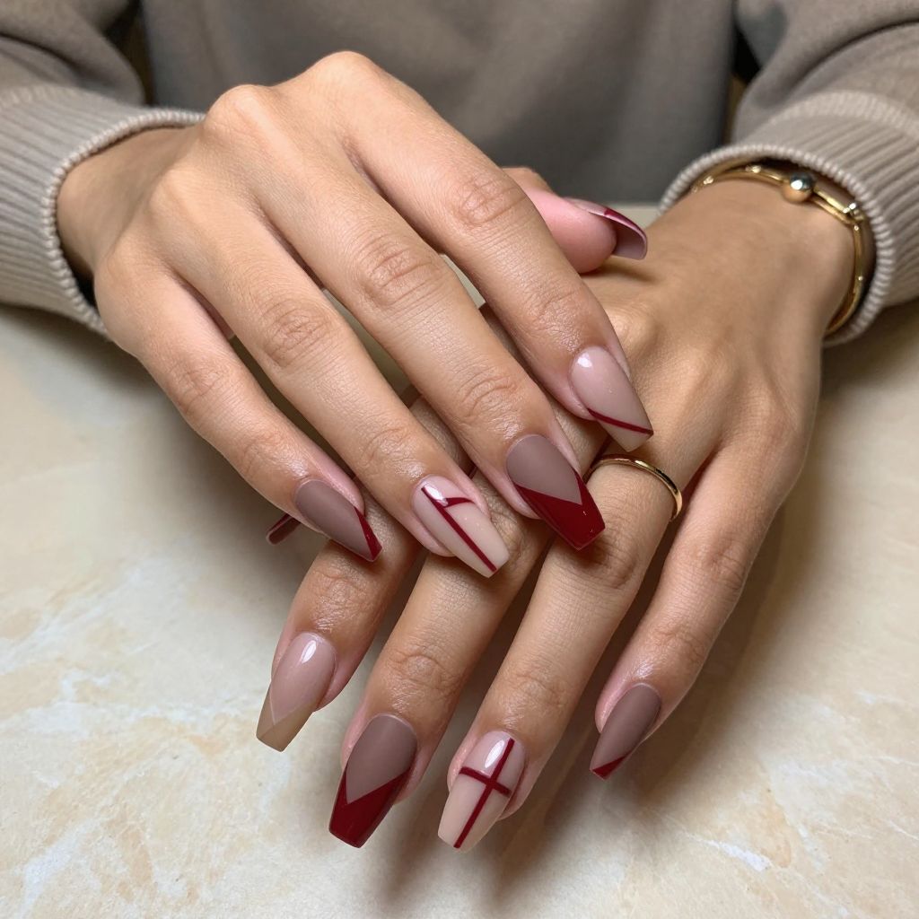 Cherry Mocha Geometric Chic