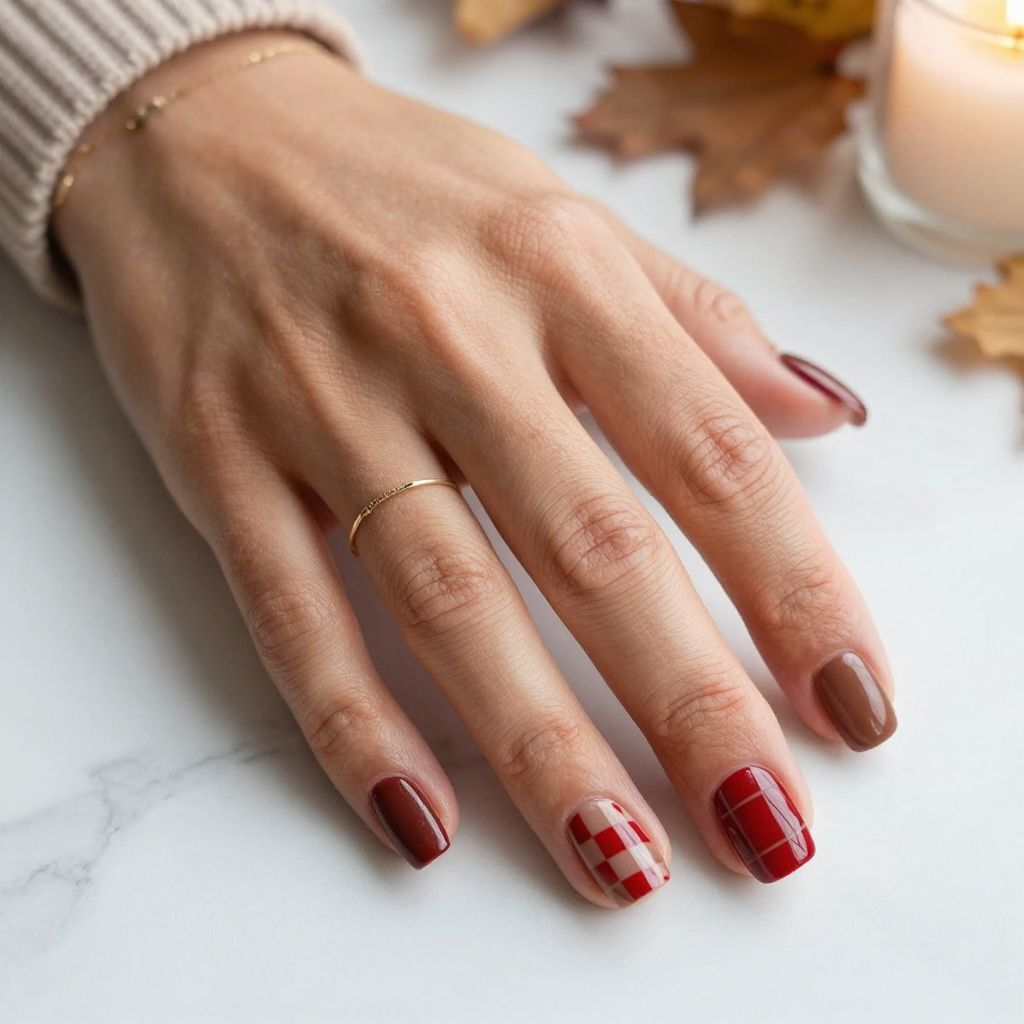 Cherry Mocha Checkerboard Chic