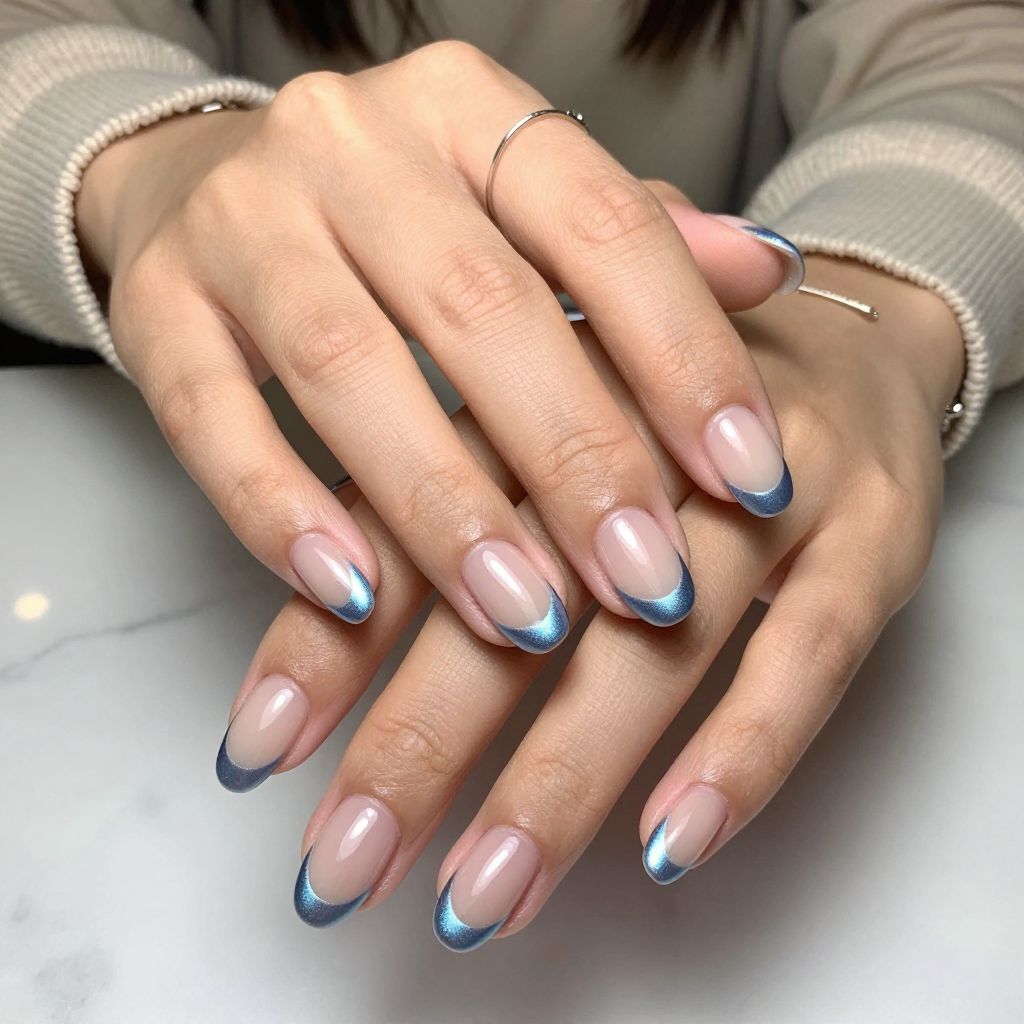 Icy Blue Chrome Tips