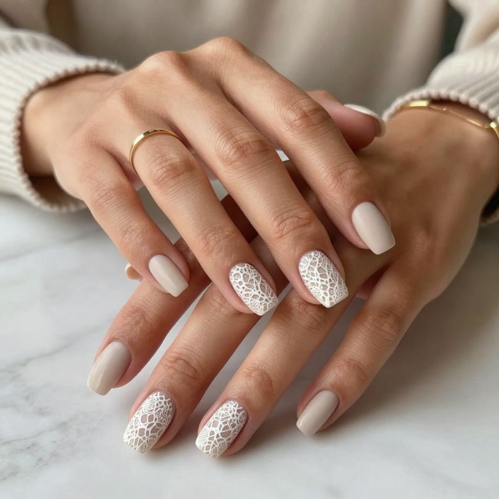 Elegant White Lace Overlay