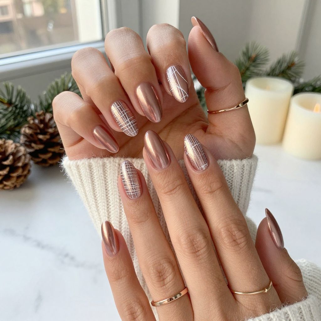 Metallic Rose Gold Mesh