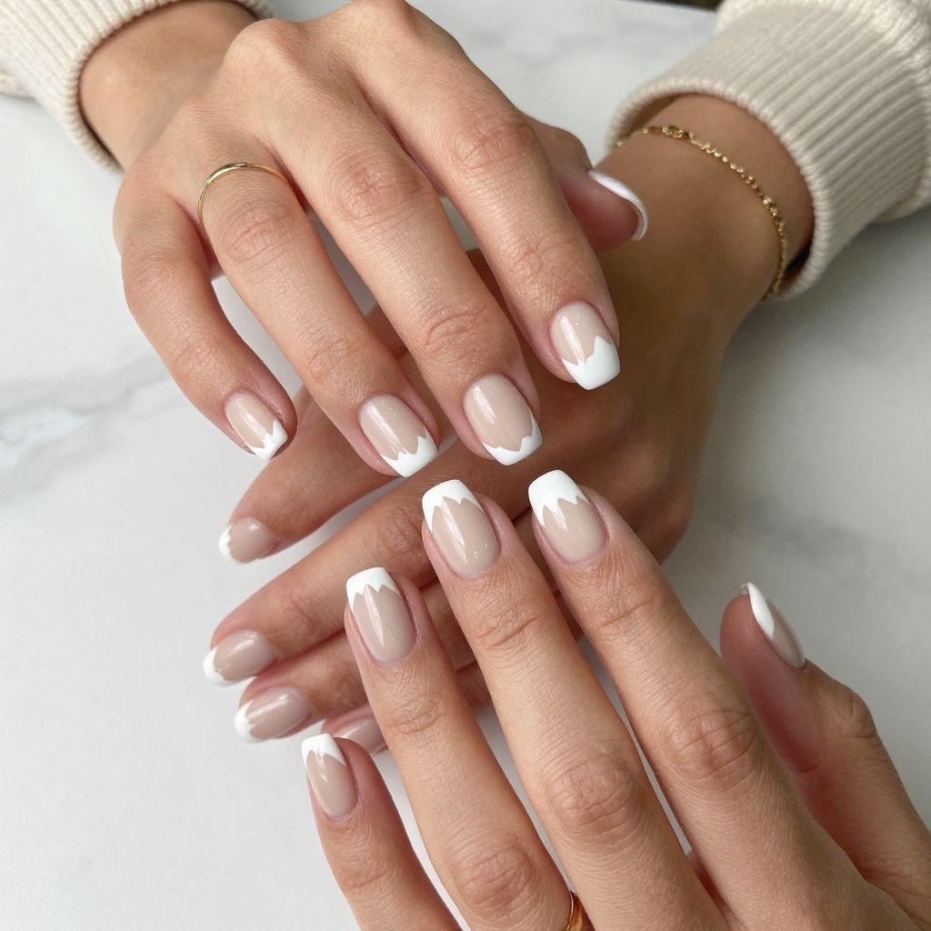 Minimalist Snowcap Nails