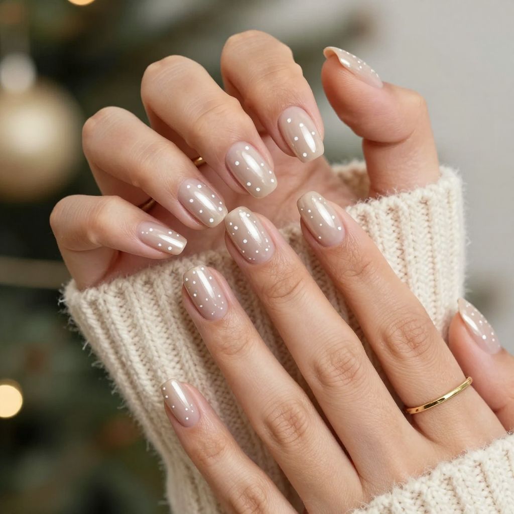 Subtle Champagne Merry Dots