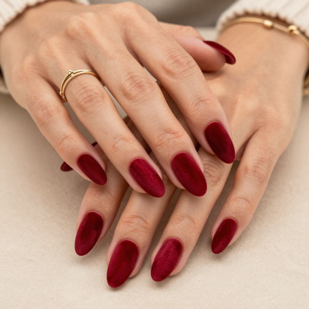 Plush Red Velvet Nails