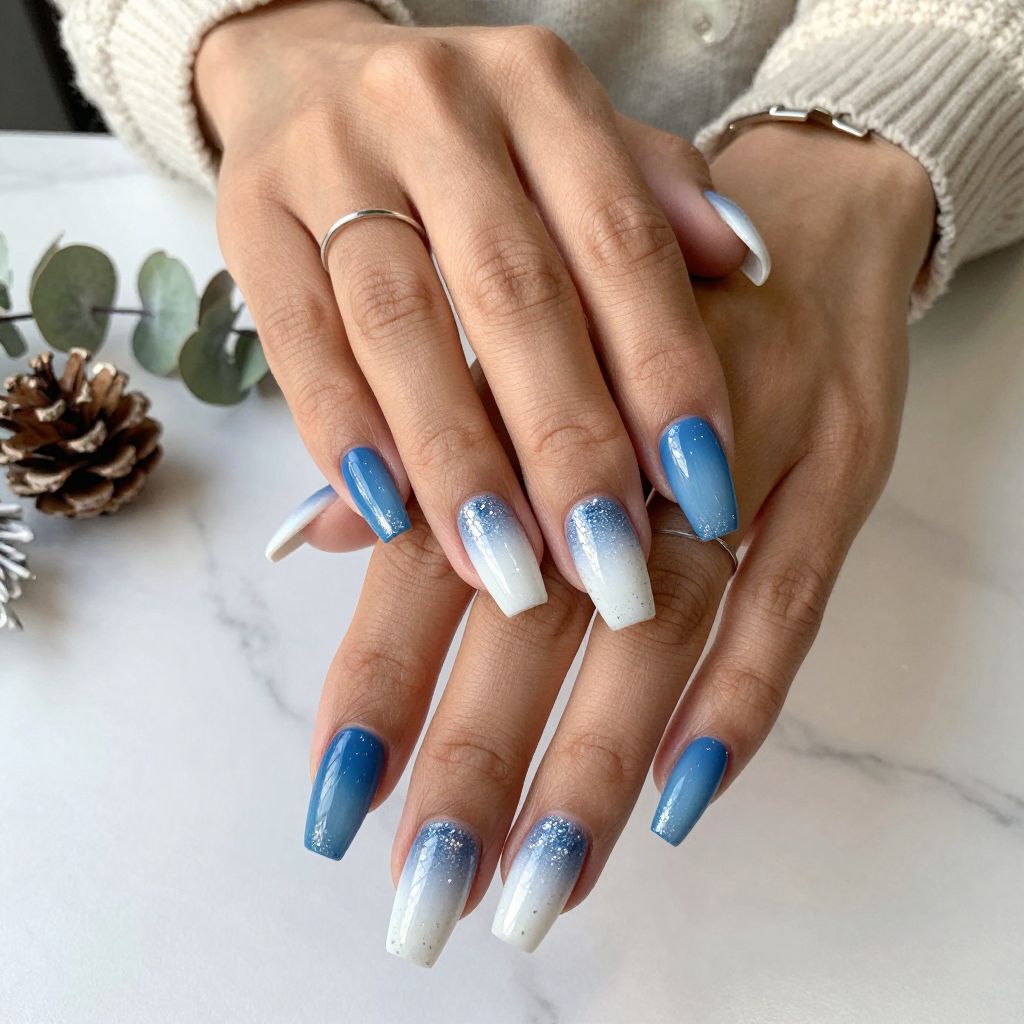 Snowglobe Ombre with Microglitter