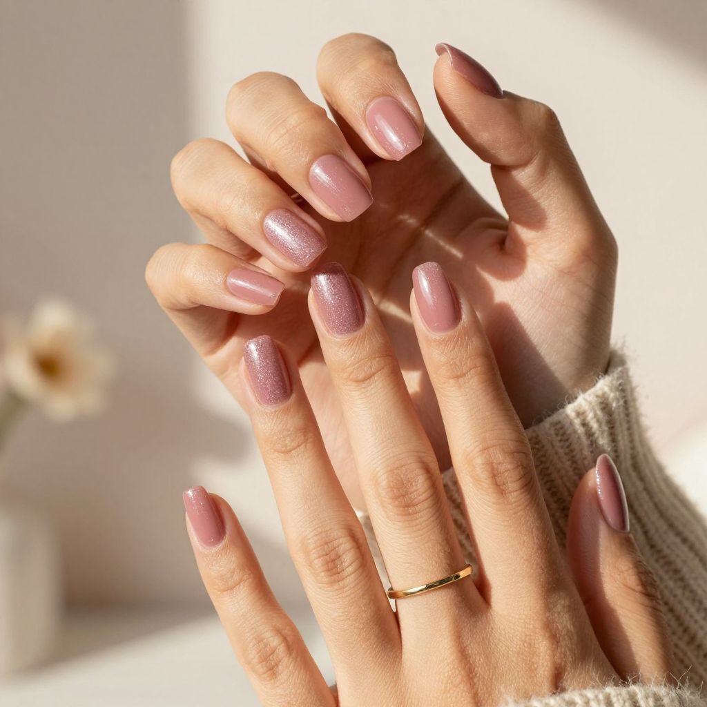Dusty Rose with Subtle Sparkle