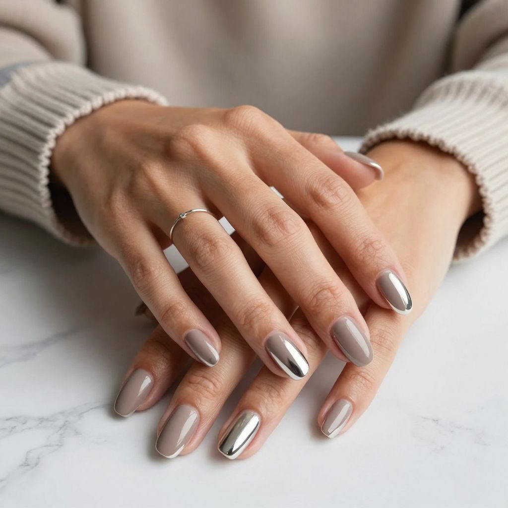 Moody Taupe with Chrome Tips