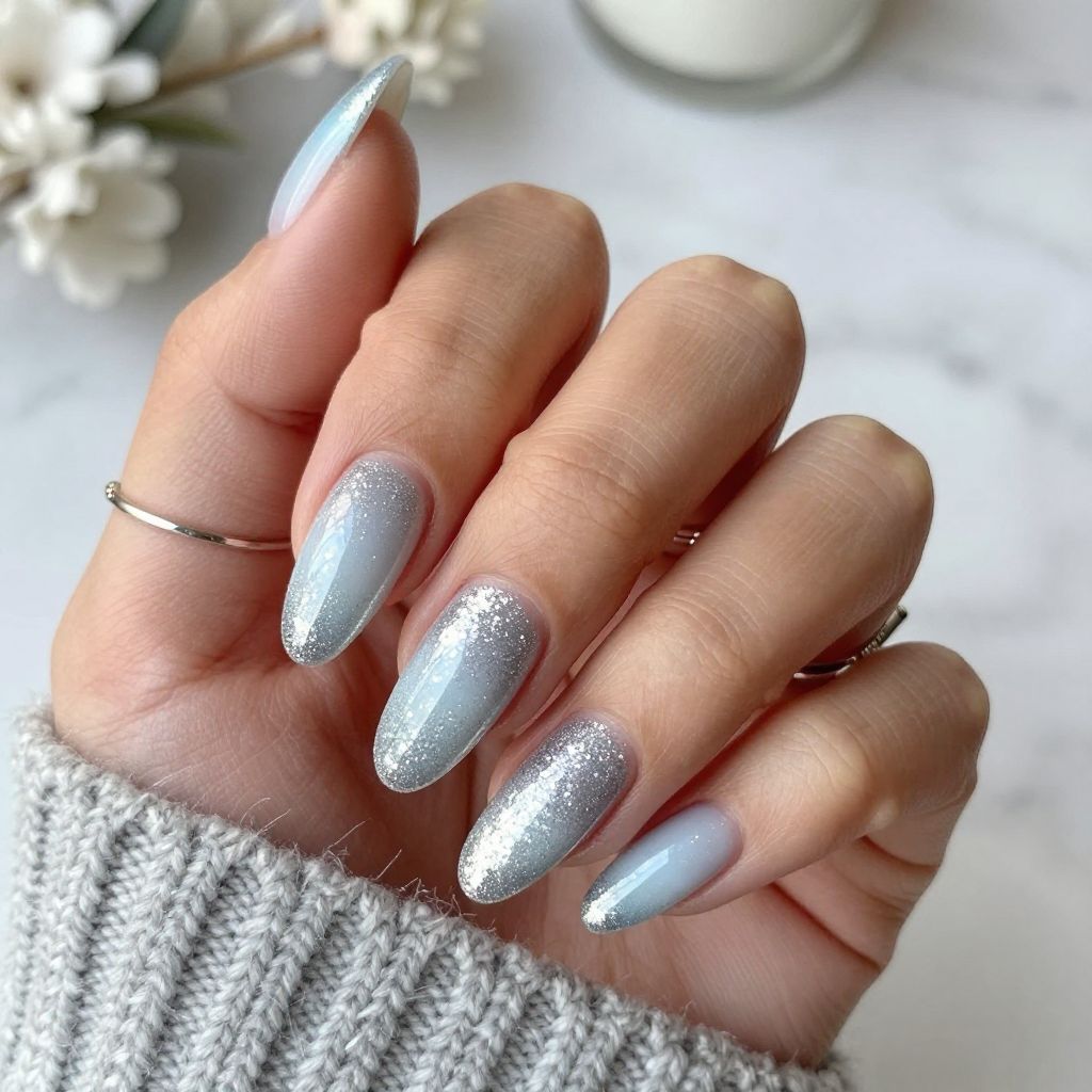Silver Glitter Ombre