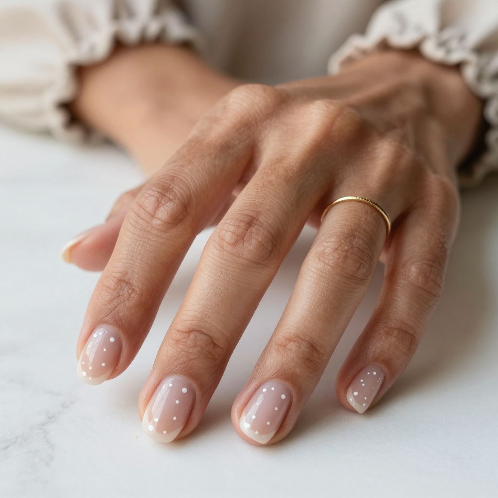 Clear Nails with Tiny White Dots