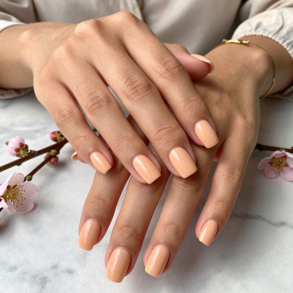 Pale Peach with Glossy Shine