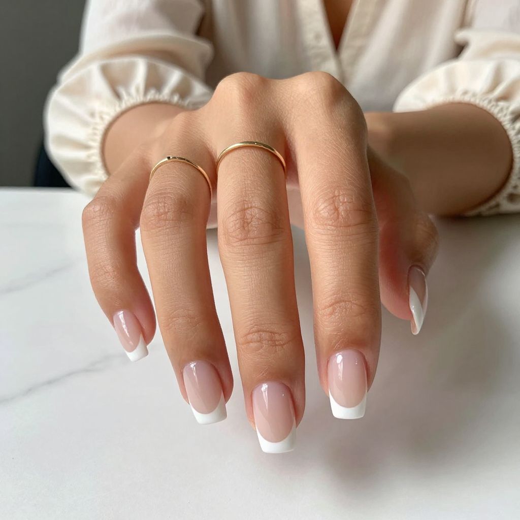 Clear Nails with Subtle French Tip Twist