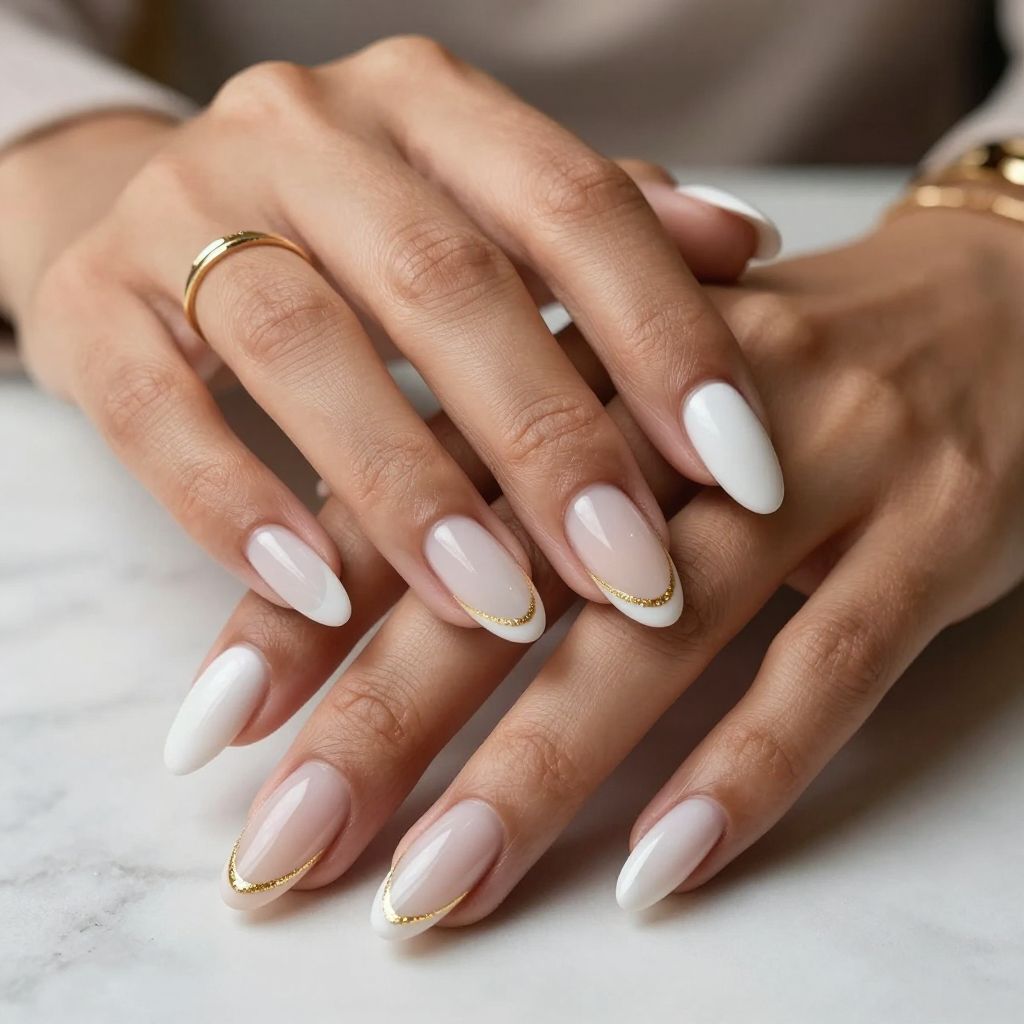Gold Lined French Tip