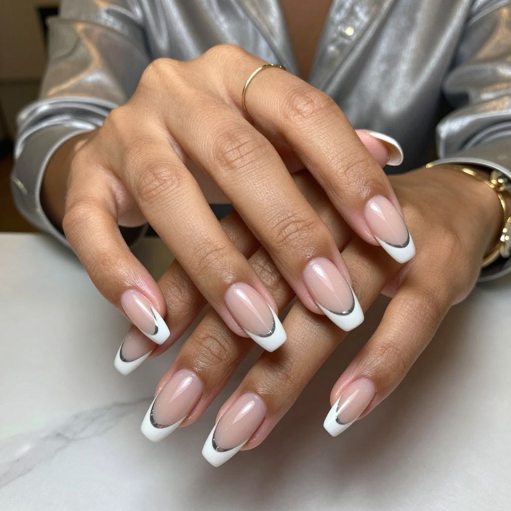 Chrome Effect French Tips