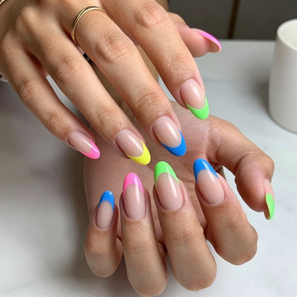 Electric Neon French Tips